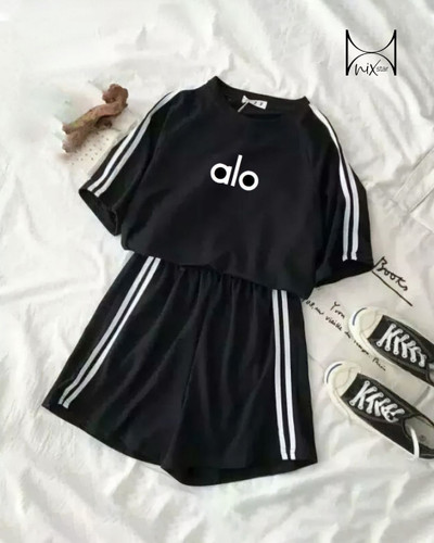 ست تیشرت و شورتک زنانه طرح alo