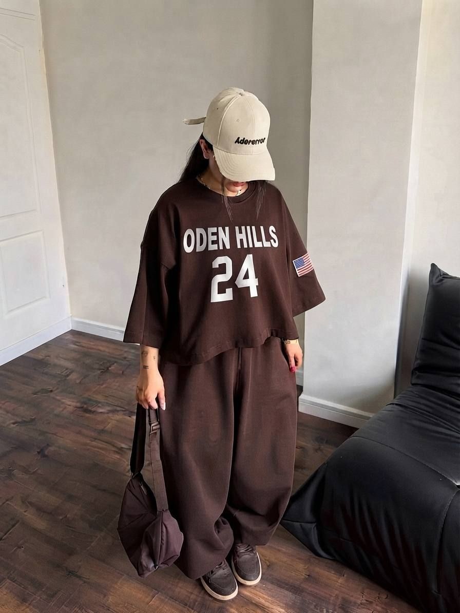 ست تیشرت شلوار باکسی ODEN HILLS فری سایز